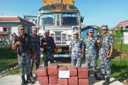 भारतीय ट्रकबाट १४३ केजी गाँजा बरामद